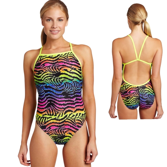 Speedo Flipturns Electric Zebra Endurance Lite Training Swimsuit — Size 36 - Picture 1 of 8